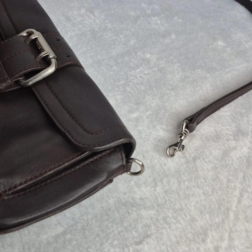Furla Chocolate Brown Leather Shoulder Handbag